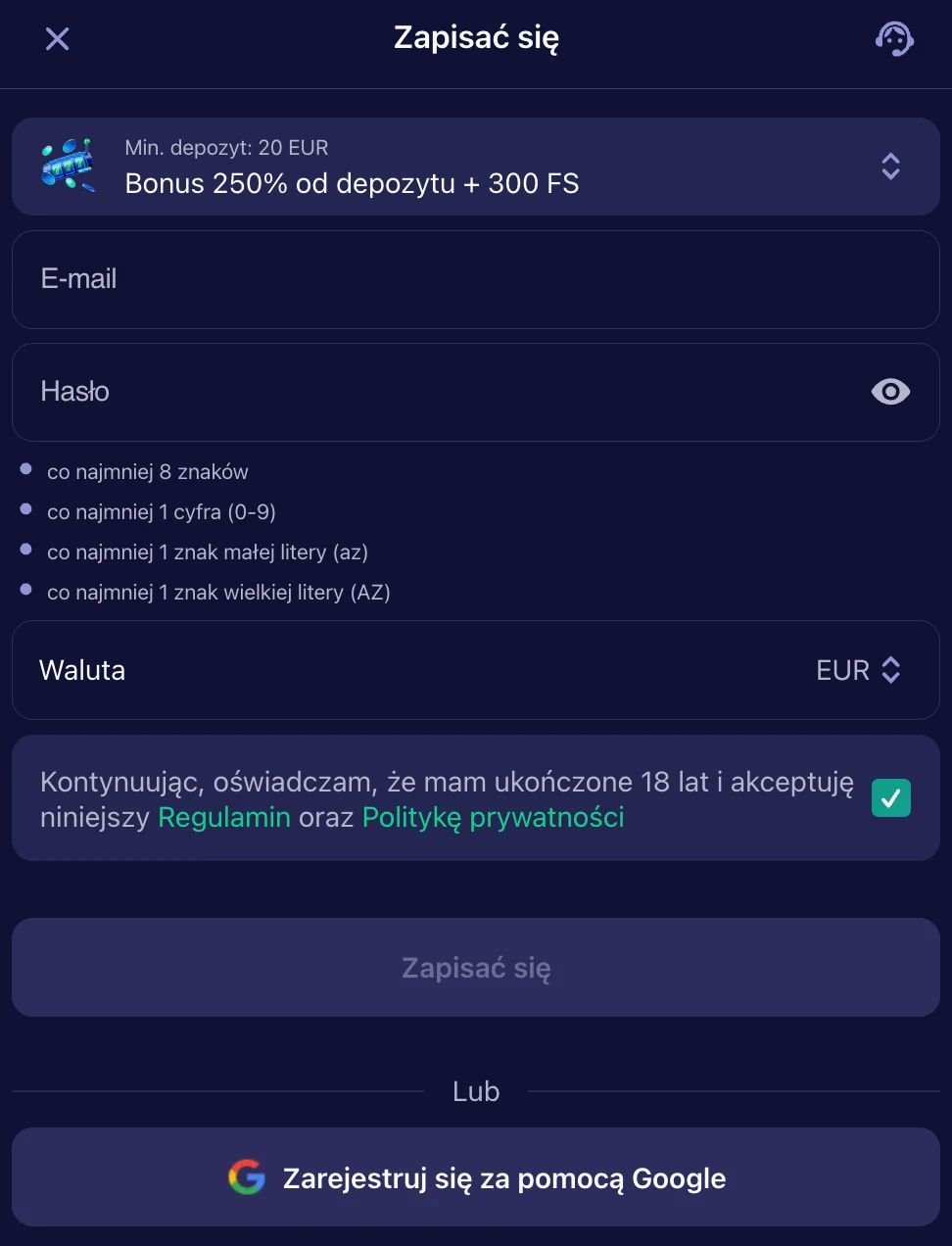 Betmatch Sign up